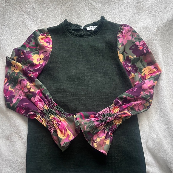 THML: Everyday Joy Green Floral Blouse XS - Picture 1 of 5